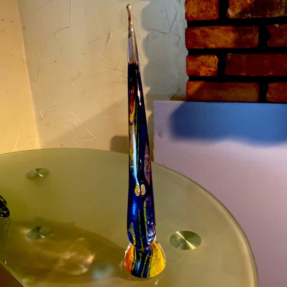 14’ Murano Style Gorgeous Heavy Glass Multi Color Fish - Picture 12 of 16